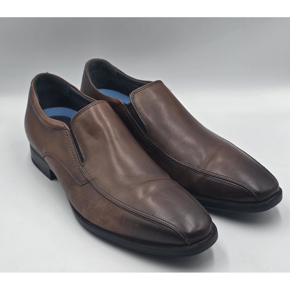Johnston & Murphy Gibbons Run-Off Venetian Loafers Brown Leather Mens 11M